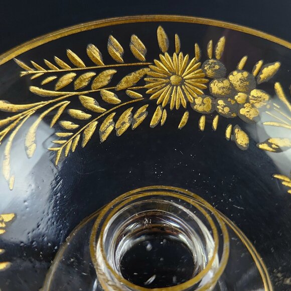 Antique - Moser Compote Dishes - 2.5" Diameter - Gold Encrusted Edges - Picture 2 of 7